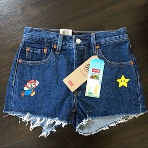 NWT Levi's High waisted 501 shorts x Super Mario